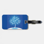 Weiße Bäume im Schnee Gepäckanhänger (Rückseite horizontal)