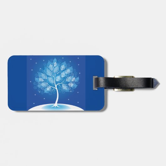 Weiße Bäume im Schnee Gepäckanhänger (Rückseite horizontal)