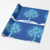 Weiße Bäume im Schnee Geschenkpapier (Ungerollt)