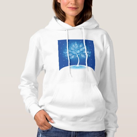Weiße Bäume im Schnee Hoodie (Vorderseite)