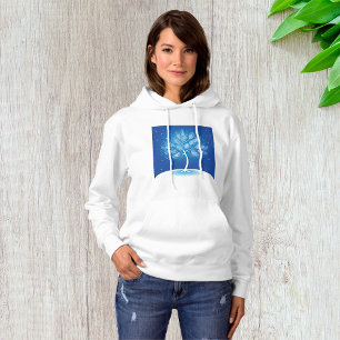Weiße Bäume im Schnee Hoodie