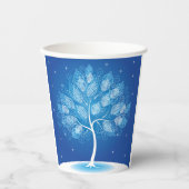 Weiße Bäume im Schnee Pappbecher (Vorderseite)