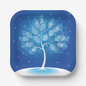 Weiße Bäume im Schnee Pappteller (Vorderseite)