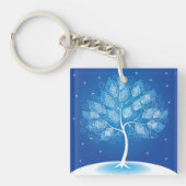 Weiße Bäume im Schnee Schlüsselanhänger (Vorderseite)