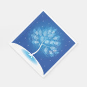 Weiße Bäume im Schnee Serviette (Ecke)