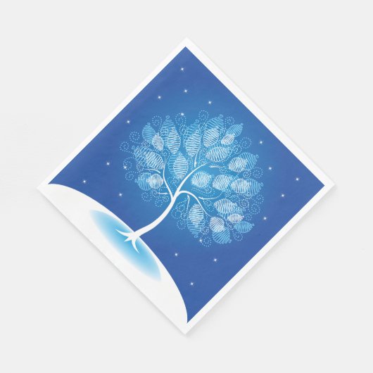 Weiße Bäume im Schnee Serviette (Ecke)