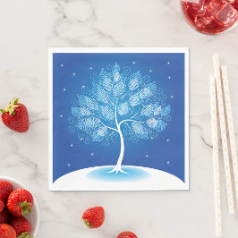 Weiße Bäume im Schnee Serviette