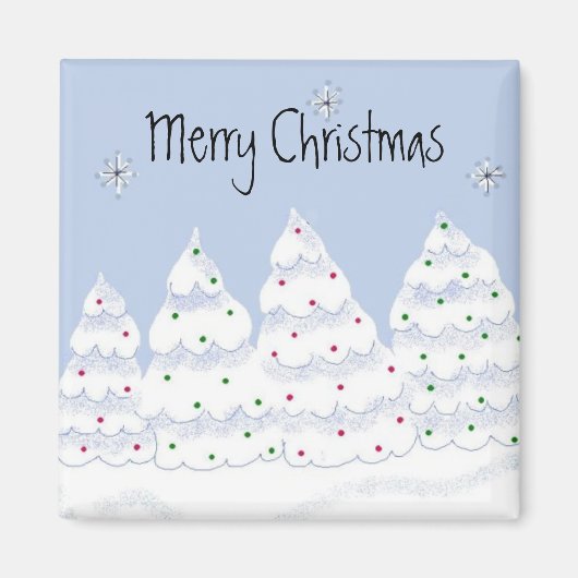 Weiße Bäume Magnet (Vorne)