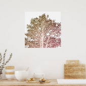 Weiße Bäume Poster (Küche)