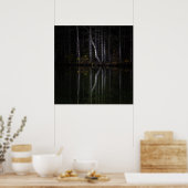 Weiße Bäume reflektieren den See Poster (Küche)