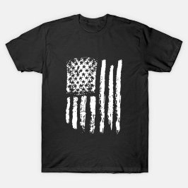 Weiße beängstigende amerikanische Flagge T-Shirt