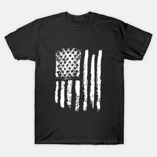 Weiße beängstigende amerikanische Flagge T-Shirt