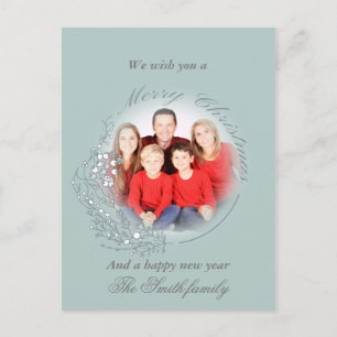 Weiße Beeren auf den Weihnachtsfeiertagen des Foto Postkarte