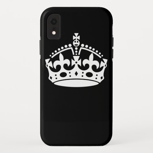 Weiße Behalten, ruhige Krone auf schwarz Case-Mate iPhone Hülle (Rückseite)