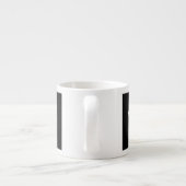 Weiße Behalten, ruhige Krone auf schwarz Espressotasse (Rückseite)