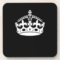 Weiße Behalten, ruhige Krone auf schwarz