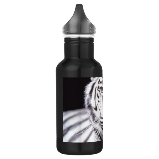 Weiße bengalische Tiger-Fotografie Edelstahlflasche (Links)