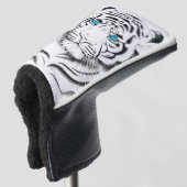 Weiße bengalische Tiger-Tinten-Kunst Golf Headcover (3/4 Vorderseite)