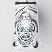 Weiße bengalische Tiger-Tinten-Kunst Golf Headcover (Rotieren 90)