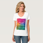 Weiße benutzerdefinierte Vorlage Hinzufügen von Fo T-Shirt (Vorderseite Vollansicht)