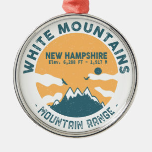 Weiße Berge New Hampshire - Retro Vintage Ornament Aus Metall