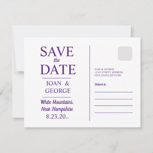 Weiße Berge, New Hampshire, Save The Date (Rückseite)