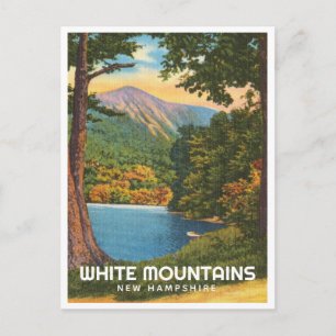 Weiße Berge, Vintager See in New Hampshire Postkarte