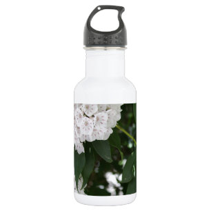 Weiße Berglorbeerblüten Edelstahlflasche