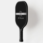 Weiße Bezeichnung & graue Monogramm, Silberne Bar  Pickleball Schläger (Links)