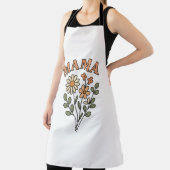 Weiße Bib-MAMA-Schürze mit retro Blumenstrauß Schürze (InSitu)