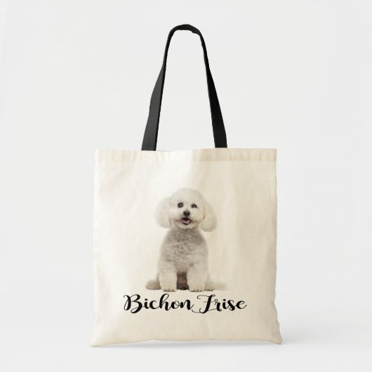Weiße Bichon Frise Welpe Hund Liebe Tragetasche (Vorne)