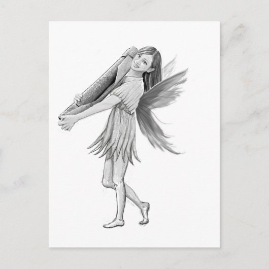 Weiße Birch Fairy mit Rinde Postkarte (Vorderseite)
