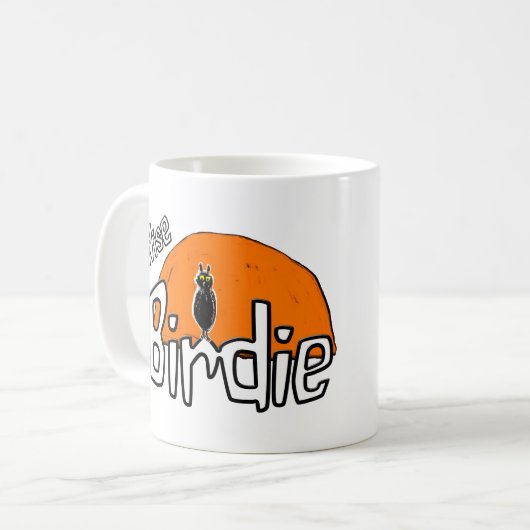 Weiße Birdie-Tasse Kaffeetasse (Vorderseite Links)