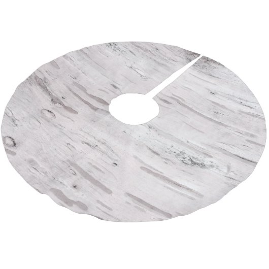 Weiße Birke Baum Holz Rustikaler Urlaub Weihnachte Polyester Weihnachtsbaumdecke (Schrägansicht)