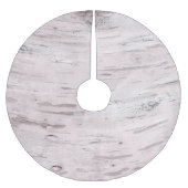 Weiße Birke Baum Holz Rustikaler Urlaub Weihnachte Polyester Weihnachtsbaumdecke (Vorderseite)