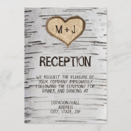 Weiße Birke Baum rustikale Land Hochzeit Empfang Einladung