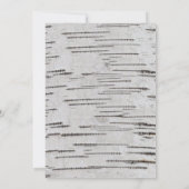 Weiße Birke Baum rustikale Land Hochzeit Empfang Einladung (Rückseite)