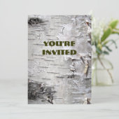 weiße Birke der böhmischen rustikalen Baumrinde Einladung (Stehend Vorderseite)