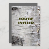 weiße Birke der böhmischen rustikalen Baumrinde Einladung (Vorne/Hinten)