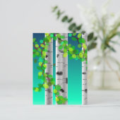 Weiße Birke Postkarte (Stehend Vorderseite)