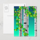 Weiße Birke Postkarte (Vorne/Hinten)