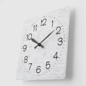 Weiße Birke Quadratische Wanduhr (Winkel)
