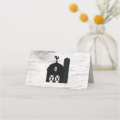 Weiße Birke Rustikaler Bauernhof Hirschantler Platzkarte (Rückseite)