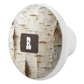 Weiße Birke Rustikales Land Keramikknauf (Rechts)