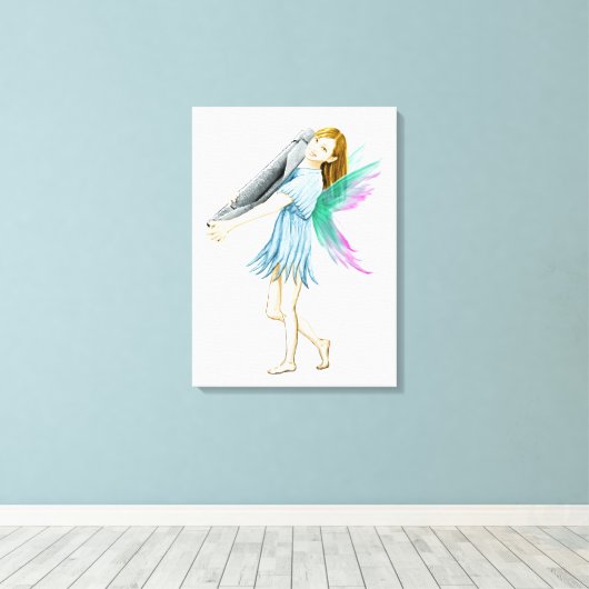 Weiße Birke Tree Fairy trägt Rinde Leinwanddruck (Insitu (Holzboden))