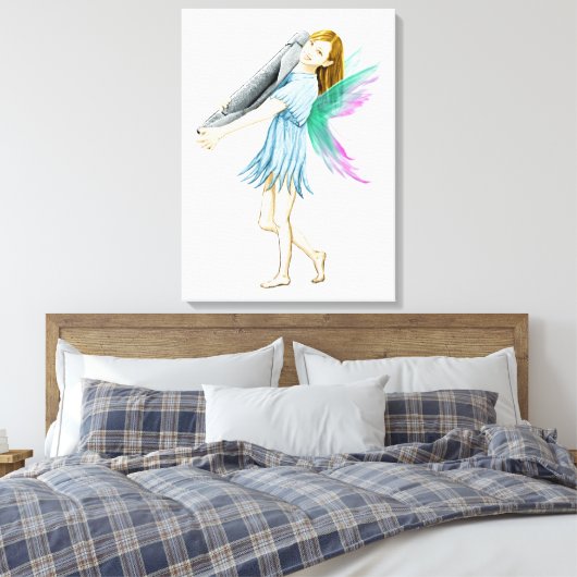 Weiße Birke Tree Fairy trägt Rinde Leinwanddruck (Insitu (Schlafzimmer))