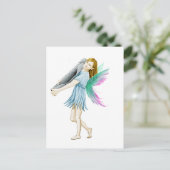 Weiße Birke Tree Fairy trägt Rinde Postkarte (Stehend Vorderseite)