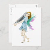Weiße Birke Tree Fairy trägt Rinde Postkarte (Vorne/Hinten)