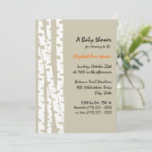 Weiße Birkenbaum/Babydusche Einladung (Stehend Vorderseite)