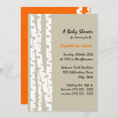 Weiße Birkenbaum/Babydusche Einladung (Vorne/Hinten)